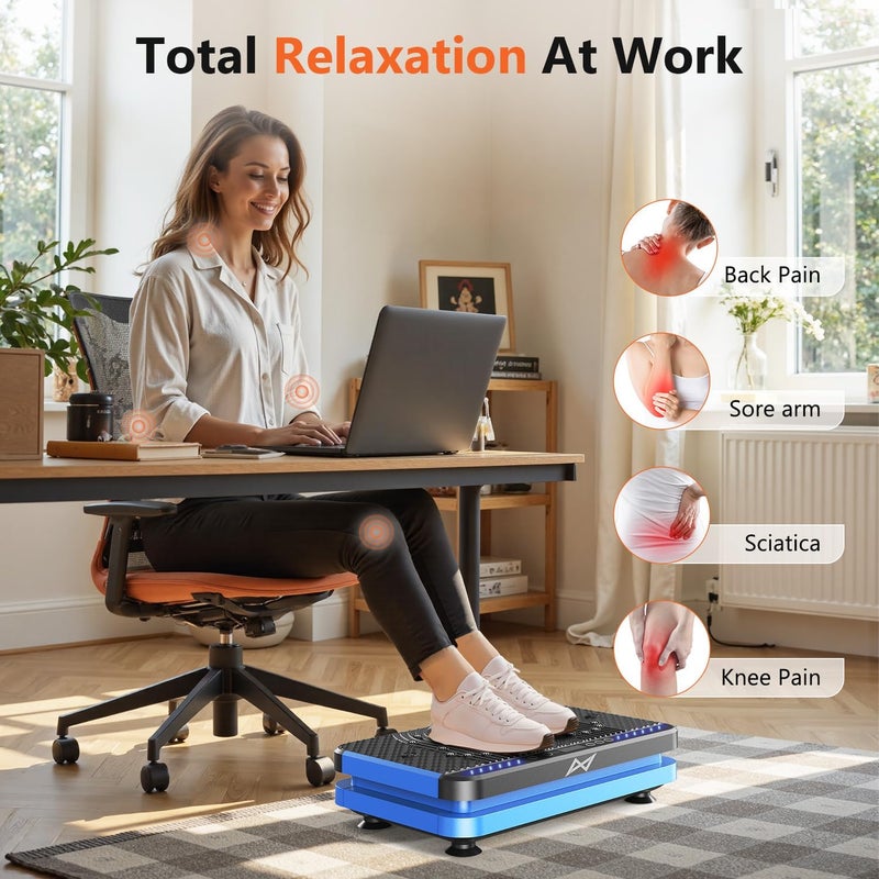 AXV Vibration Plate Fitness Platform Exercise Machine Vibrating Shaking Full Body Shaker Workout Vibrate Stand Shake Board Sport Gym for Weight Loss Fat Burner for Women Men - Image 4